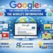 Google company history showing founders Larry Page and Sergey Brin, Google search, Android, YouTube, and Alphabet evolution