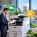 Multifunction office printer in a UK business office, supplied under a rental agreement
