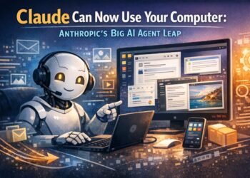 Claude AI agent using a computer to automate tasks with Anthropic technology