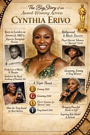 Cynthia Erivo award winning actress receiving recognition