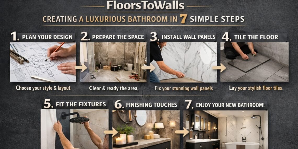 Modern luxurious bathroom upgrade with elegant tiles and premium fixtures