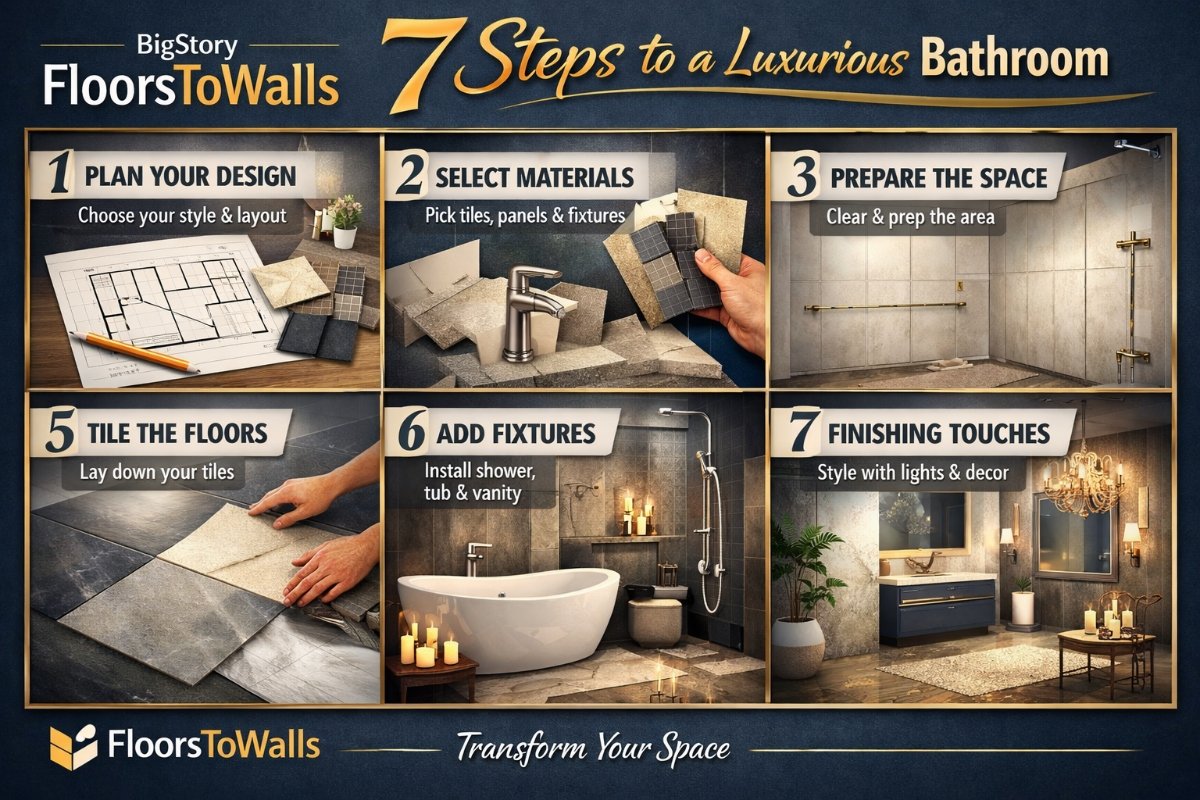 Premium bathroom tiles and fixtures for a luxury bathroom upgrade